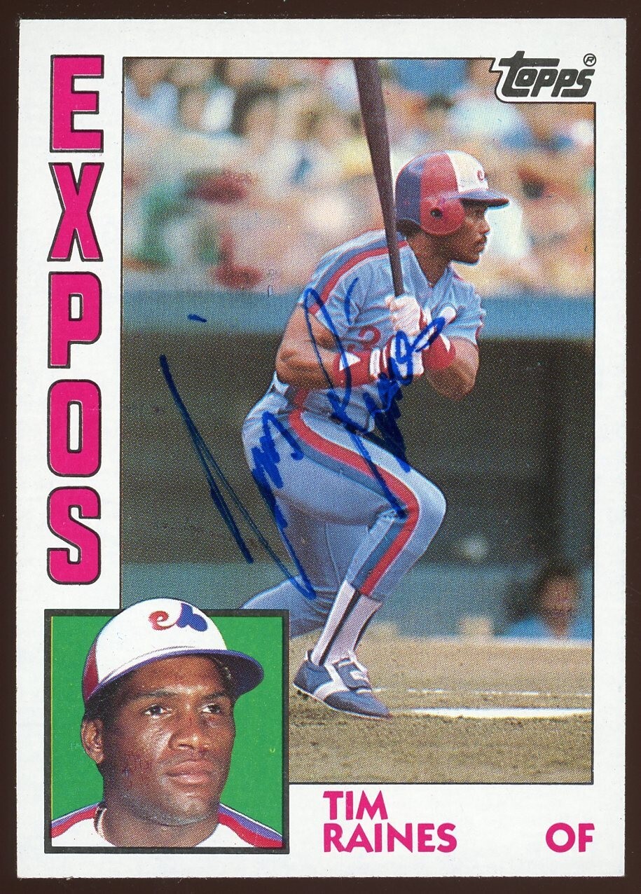 Tim Rypien Signature 1984 Topps TIM RAINES Signed Card autograph AUTO EXPOS YANKEES HOF | eBay