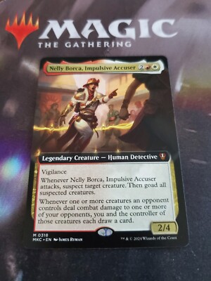 mtg suspect cards Mtg. Nelly Borca, Impulsive Accuser. Extended Art. Murders at Karlov Manor.