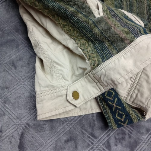 Harper Jacket Womens Sz M Moto Asymetrical Zip Aztec Embroidered 100% Cotton - Picture 11 of 14