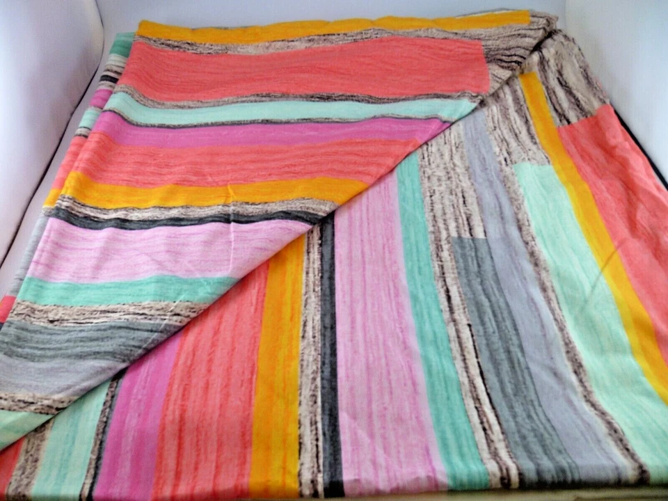 Funda nórdica DENY DESIGNS Full Queen multicolor a rayas gris azul amarillo Foto 3 de 4