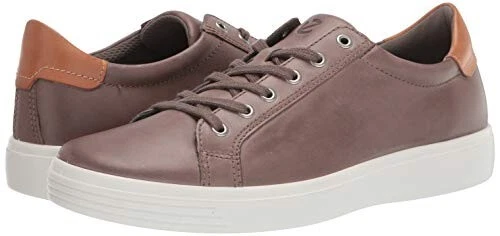New Ecco Soft Classic M Dark Clay Gray Lion Leather Sneaker Shoe Mens 44 10 10.5