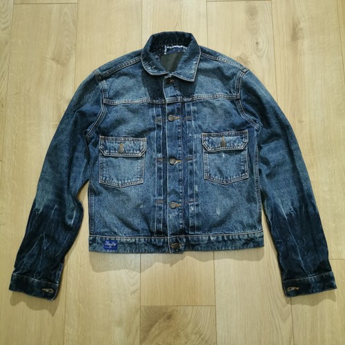 Superdry Denim Jacket Mens M Medium Blue Worker Trucker Utility Button - 第 1/8 張圖片