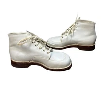 Vintage Weatherized Weather-Bird Baby Toddler White Leather Shoes Size 5