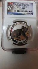 2012 Australia Outback Koala Coin 1/2oz Silver Colorized NGC SP-70 ER