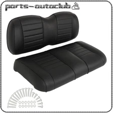Golf Cart Front Seat Kit New For E-Z-GO TXT Black Golf Cart Front Cushion Set
