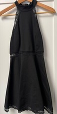 Lulus Black Skater Dress D2160 with  Lace in Womens Small - Gorgeous