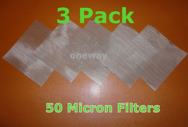 (3 Pack) 4" x 4" - 50 Micron High Pressure Stainless Steel Mesh Screen! 710 316