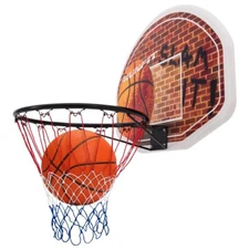 Wall Mounted Fan Backboard Fun W/ 2 net Basketball Hoop & Rim kids Adult Sports