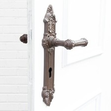 Drückergarnitur für Haustüren, edles Design | PZ92 | Eisen braun