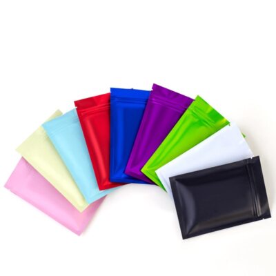 100X Flat Smell Proof Mylar Bags Aluminum Foil Pouch Resealable Zipper Lock Bag 