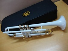 Trumpet SALE TRUMPET NEW White Brass FINISHED BB KEYS TRUMPET FREE CASE