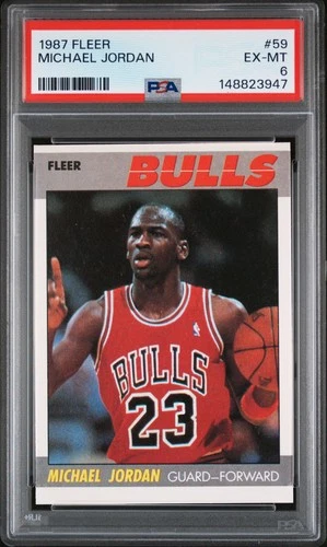 1987 FLEER #59 MICHAEL JORDAN PSA 6