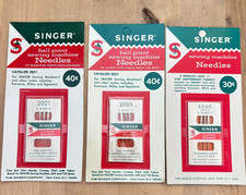 Vtg Lot 3 Packs SINGER Sewing Machine Needles Size 9 11 2021 Size 11 2020