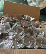 Case Of 12 Metal Milk Jugs, Brand New, Boxed,perfect For Cafe