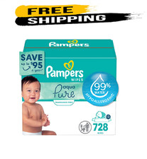 Pampers Aqua Pure Baby Wipes, Fragrance Free, 13 pk., 728 Wipes