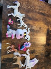 9 Toy Lot Mix Of Horses Ponys Unicorns Etc.... Some Vintage Some Not Various...