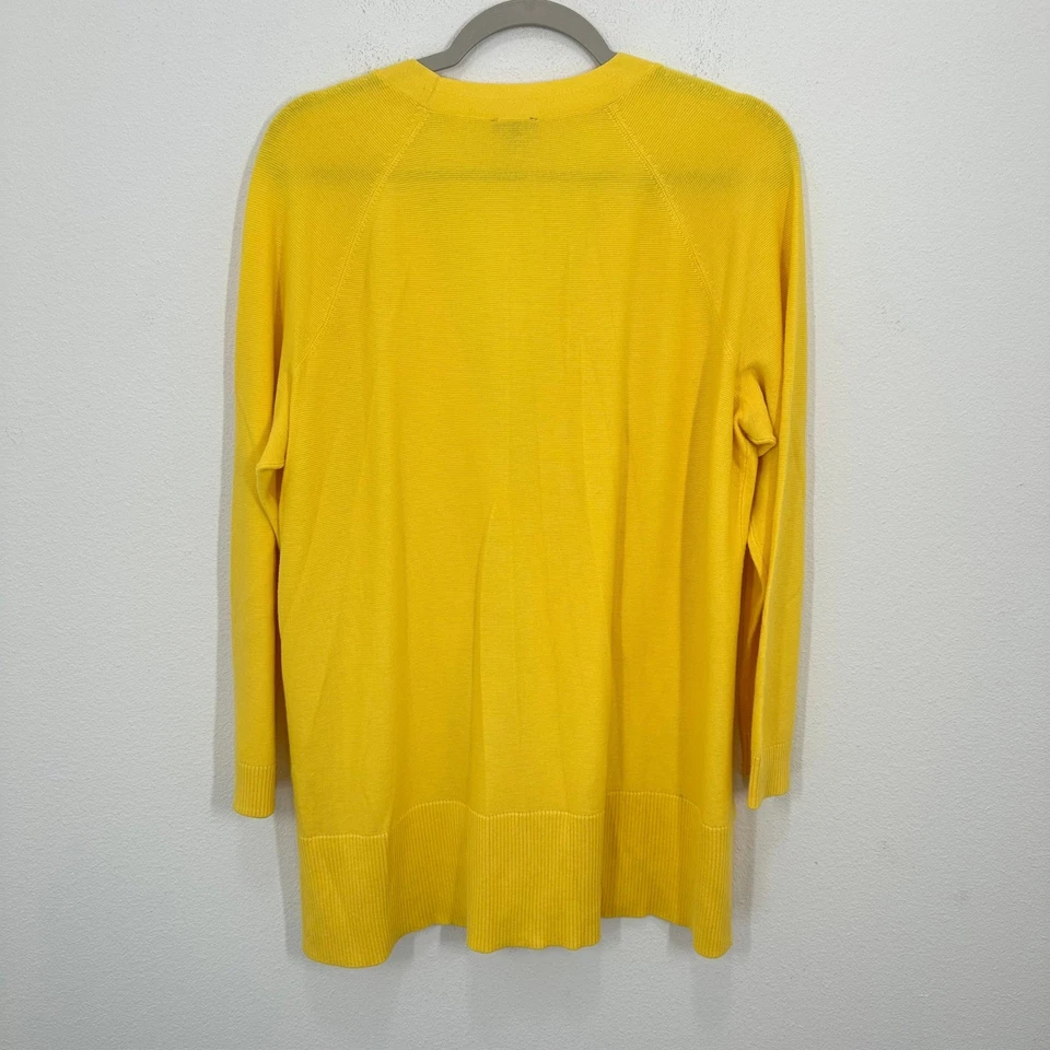 Talbots Plus Size 1X Yellow Button Front Cardigan Sweater Lightweight Casual - Image 2 of 4