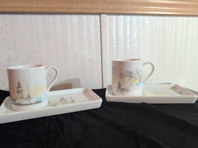 Pasabahce Istanbul Maiden Tower & Turkish Scenery Postal Tray & Cup