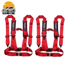 RASTP 4 Point Harness 3" Seat Belt for Polaris Can-Am Kawasaki ATV UTV Red 2PK