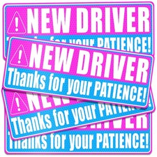 4 Pcs New Driver Magnet Student Funny Be Patient Safety Warning Rookie Driver Ca