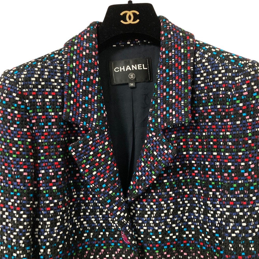 CHANEL Coco Mark Button Multi-Tweed Jacket P55917… - image 4