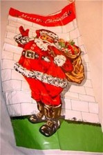 VINTAGE HEAVY PLASTIC 19"X 36" CHRISTMAS SANTA CLAUS PRESENT BAG