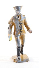 Vintage Barclay Manoil Type Lead Figure Train Conductor 1950s 2.5" Tall