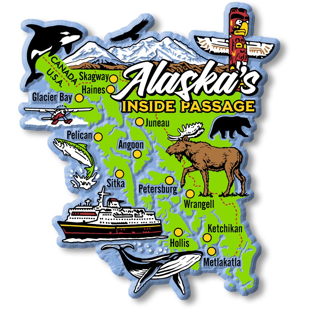 Alaska Souvenir Magnet - Small 2.2 X 2.2 Inch - Classic Vintage Collectible, Made In USA - View #8