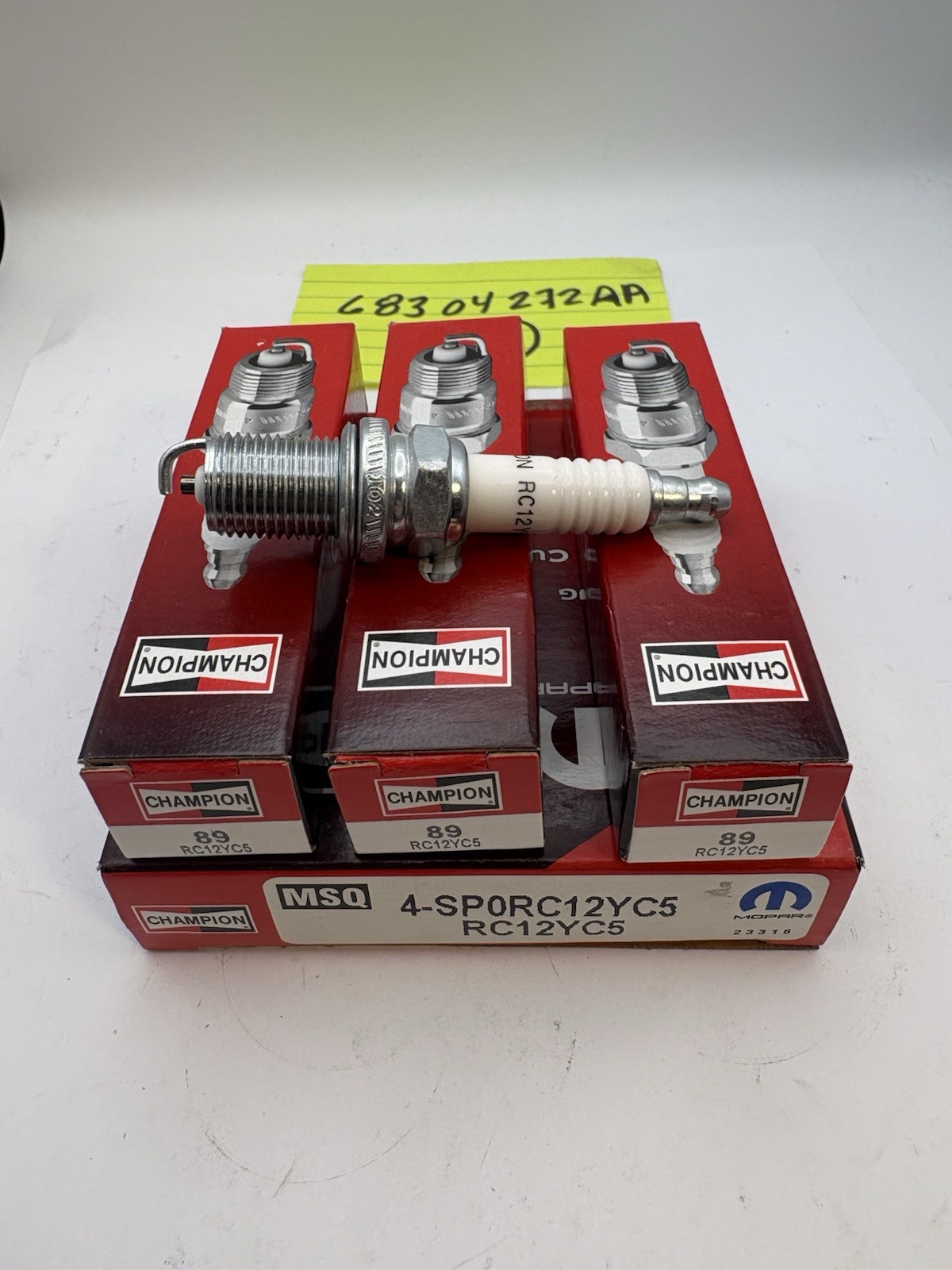 SET OF 7 OEM Mopar SP0RC12YC5 Spark Plug 68304272AA 89 CHAMPION RC12YC5