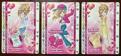 Kirarin Revolution Card 3pcs Set Tops Pink 2006 1st Year Rare Vintage Japan