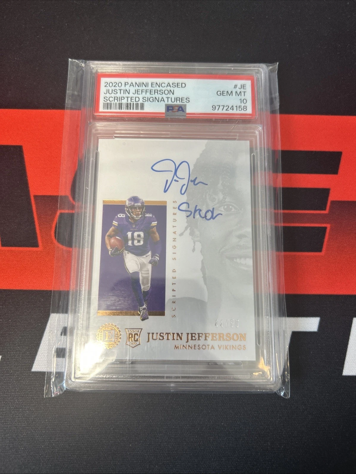 Justin Jefferson Panini Encased Scripted Signatures #JE Base