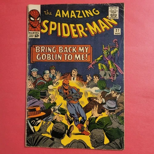 Spider-Man #27 (1965)-  Silver Age 'Sturdy' Steve Ditko!  VG+ Green Goblin