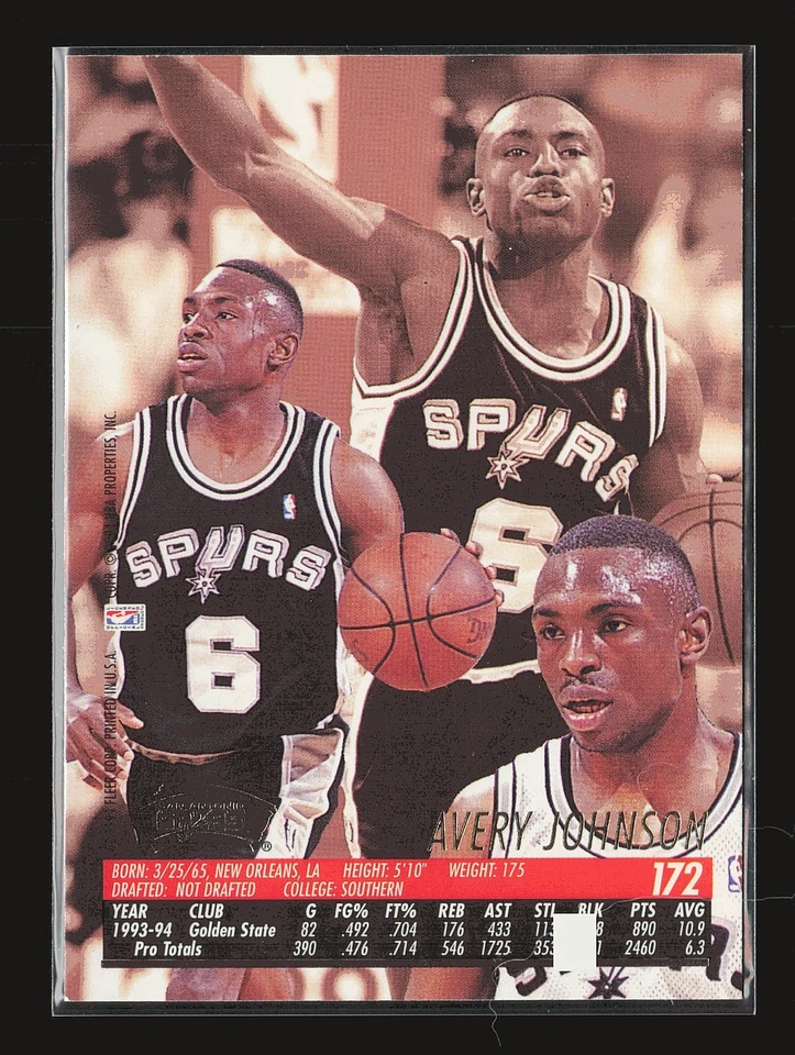 1994-95 Fleer Ultra - Avery Johnson #172 - Image 2 of 2