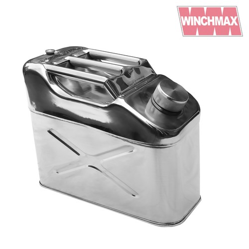 WINCHMAX Tanica In Acciaio Inox 10 Litri Per Carburante, Benzina, Diesel E Acqua – Modello Militare Con Beccuccio Flessibile - 2
