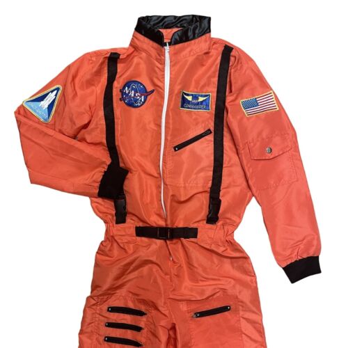 Underwraps A Cut Above Orange NASA COMMANDER USA Patches Teen Halloween Costume - Picture 2 of 11