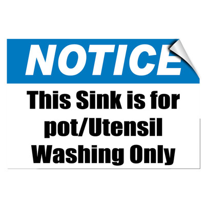 #ad #ad Notice This Sink Is For Pot Utensil Washing Only LABEL DECAL STICKER $13.99