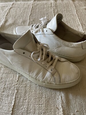 Common Projects Tournament Low Sneaker White Leather Used Sz 11 10.5