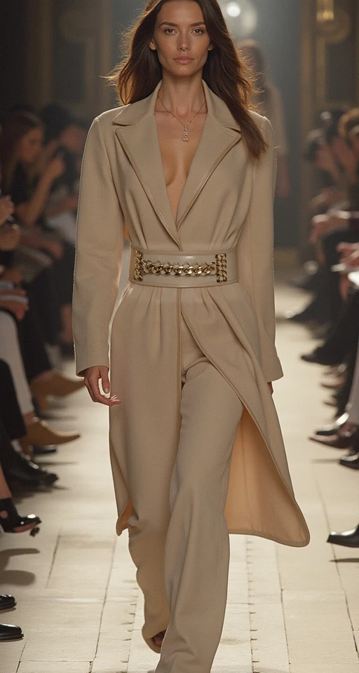 Mujeres Crema Correa Elástica Estilo Femenino Adolescentes Cinturón Metal Dorado Cadena Eslabones S M Foto 3 de 4