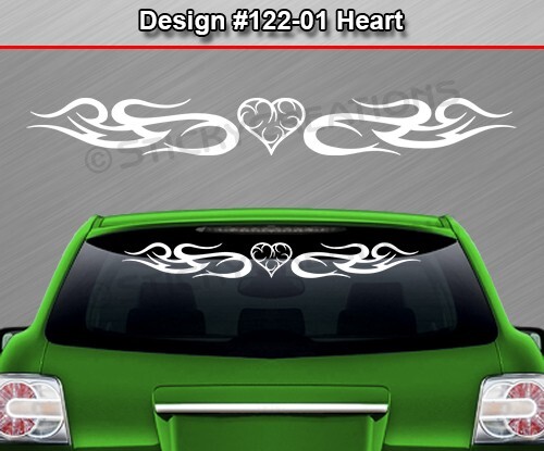 122-01 CORAZÓN Parabrisas Calcomanía Ventana Pegatina Vinilo Banner Diseño Tribal Corazón - Imagen 3 de 8