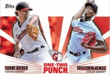 2023 Topps Series 1 Shane Bieber Triston McKenzie One-Two Punch Guardians 12P-13