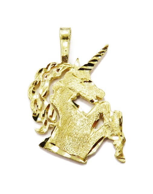 14K Yellow Gold Unicorn Charm Necklace Pendant 1.4g eBay