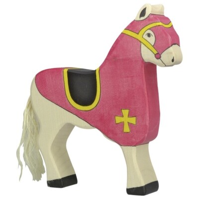 Holztiger 80248 Tournament Horse Red 15 Cm Wooden Figures Series People