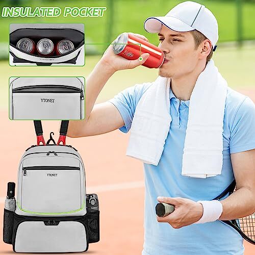 Tennis Bag Tennis Backpack 2 Racket Insulated Pocket  display picture 1