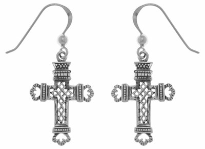 Jewelry Trends Sterling Silver Celtic Cross Dangle Earrings