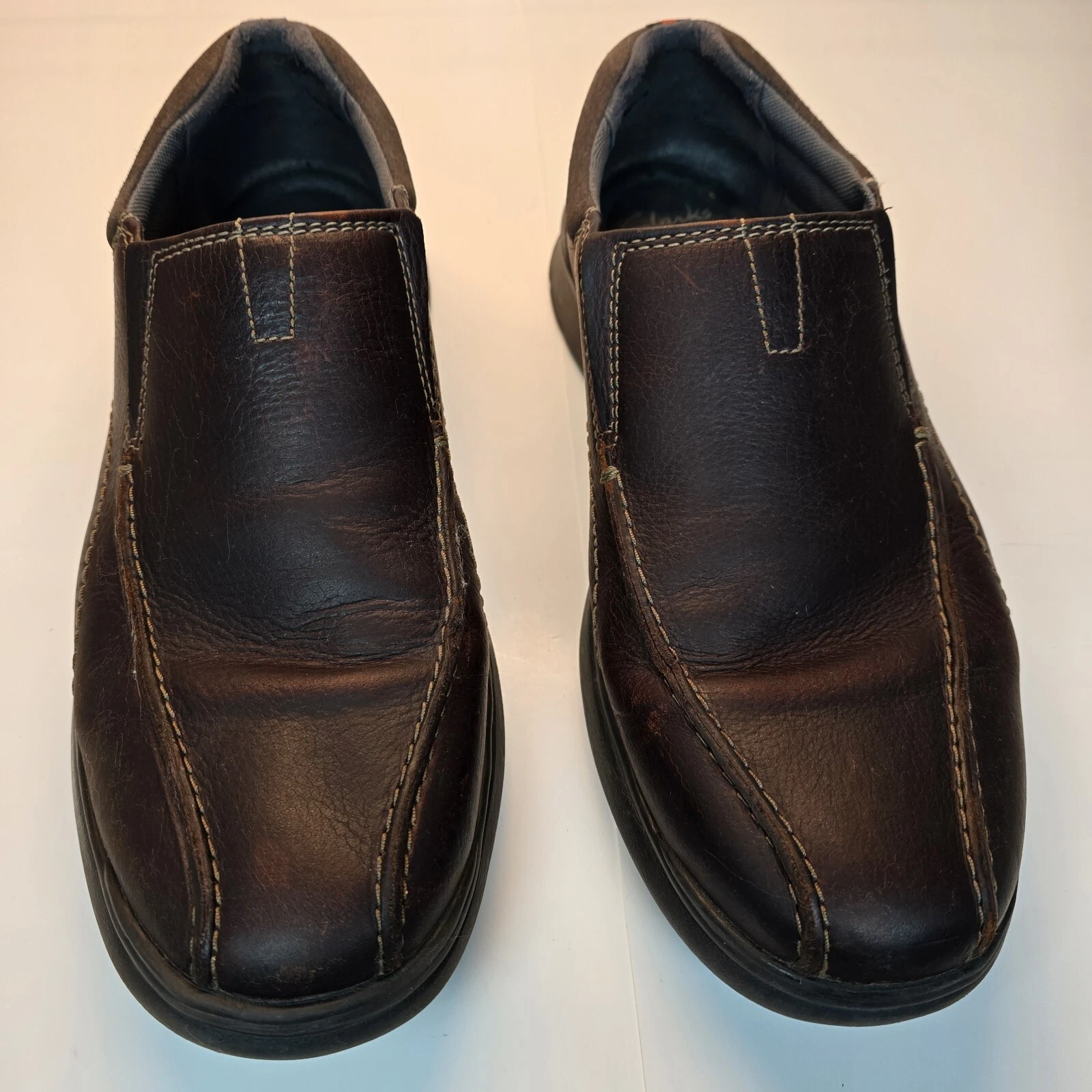 CLARKS Mocassini Uomo 12M Clark's Marrone Ortholite Morbido Cuscino
