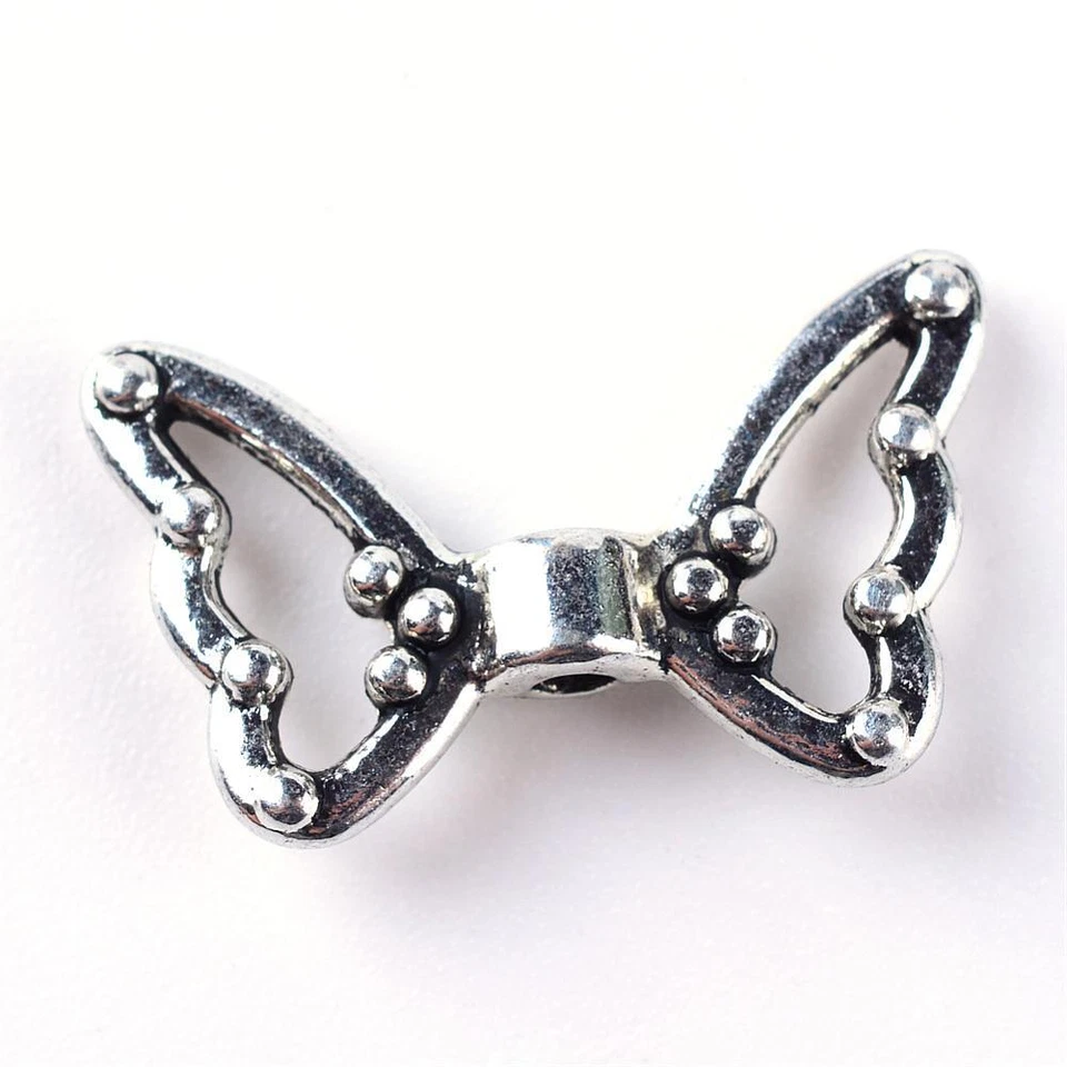 Tibetan Silver Spacer Beads Angel Wings Hollow Butterfly 18mm x 11mm 20pcs - Image 3 of 3