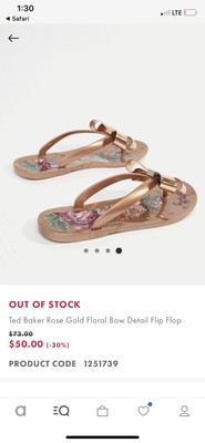 rose gold ted baker flip flops