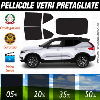 VOLVO XC40 dal 2018 ad OGGI Pellicole Oscuramento Vetri Auto Pre Tagliate a Mis