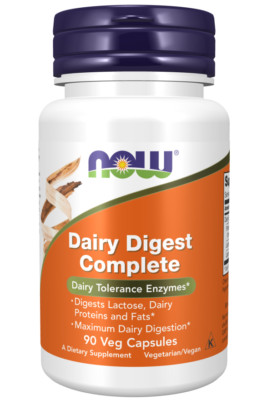 NOW Foods Dairy Digest Complete 90 pflanzliche Kapseln, Verdauung Milchunverträglichkeit