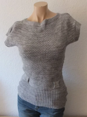 MIX MAX Pull En Laine Gr. 158 143 J. TOP Manches Courtes Gris - Photo 1/4